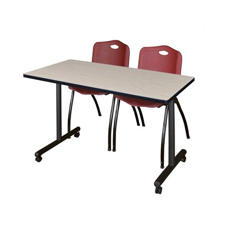 KOBE Rectangle Tables > Training Tables > Kobe Mobile Table & Chair Sets, 48 X 24 X 29, Maple MKTRCC4824PL47BY